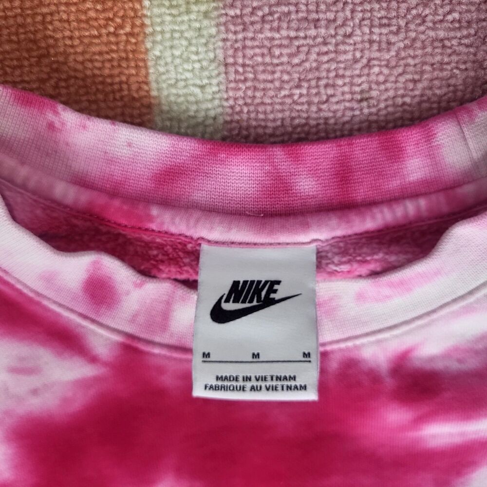 Nike red/pink Tie Dye Crewneck Sweatshirt Women's Size Medium - Picture 3 of 5